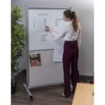 thumbnail image 2 of Store Rolling Mobile Magnetic Whiteboard Room Divider Dry Erase Board for Home or Classroom (Combo Whiteboard/Tackboard, 40" W x 72" H), 2 of 9