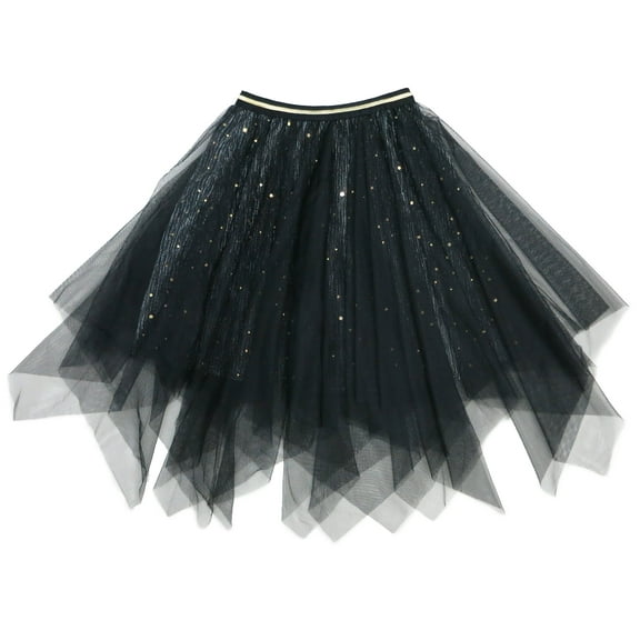 Wenchoice Black Glitter Uneven Cut Tutu Skirt Girl'S Xs(0-12M)