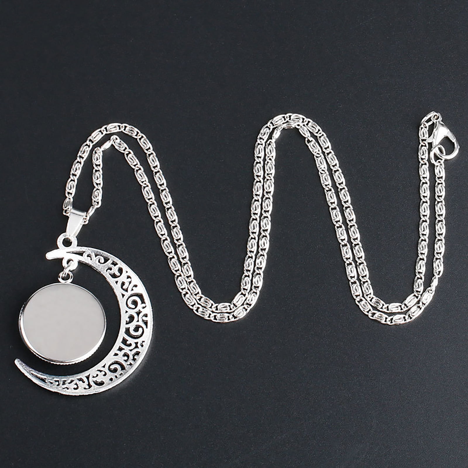 FLDC Dainty Crescent Half Moon 12 Constellation Zodiac Sign Astrology Horoscope Charm Chain Pendant Necklace Jewelry