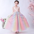thumbnail image 2 of Vestido de malla para niña, vestido de verano para niña, unicornio, vestido de malla con velo abullonado de arcoíris para niña de las flores, vestido de princesa, 2 of 6