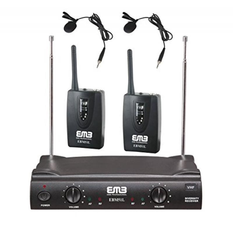 Buy emb vhf ebm51l professional dual wireless lavalier microphone