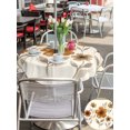 thumbnail image 5 of Outdoor Tablecloth with Umbrella Hole for Patio/Picnic/Party/Camping, Brown Rustic Flower Waterproof Table Cloth Round Cover Washable, Watercolor Retro Floral Leaves Pastoral (Dia 54"), 5 of 9