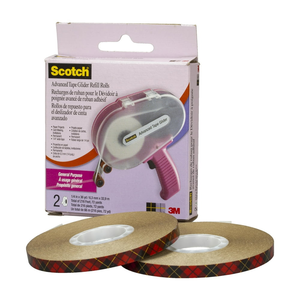 3M Advanced Tape Glider Dispenser With Two 1/4" x 36 yds. Rolls