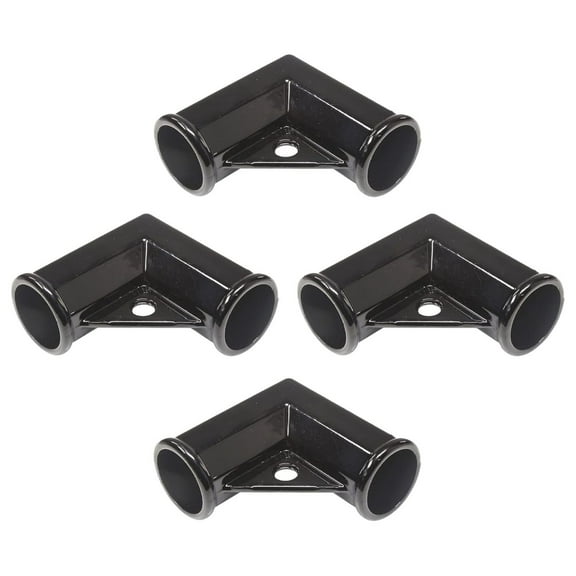 1 3/8" x 1 3/8" Black Chain Fence Gate Corner | Black Aluminum Gate Corner | Gate Elbow | Pack of 4