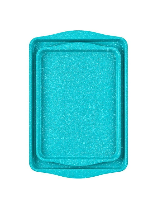 The Pioneer Woman Teal Speckle 2-Piece Nonstick Aluminum Cookie Sheets, 13" x 18" and 11" x 15"