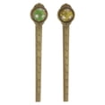 thumbnail image 1 of Unique Bargains 2pcs Metal Bookmark Ruler 10cm Metric Vintage Bookmark, Yellow & Green, 1 of 7