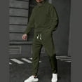 thumbnail image 2 of Sentmoon Track Suits Mens Mens Sweatpants with Pockets Fall Fashion Must Haves Solid Color Casual Loose Sports Corduroy Pocket Drawstring Long Pants Button Long Sleeve Turndown Collar Top, 2 of 7