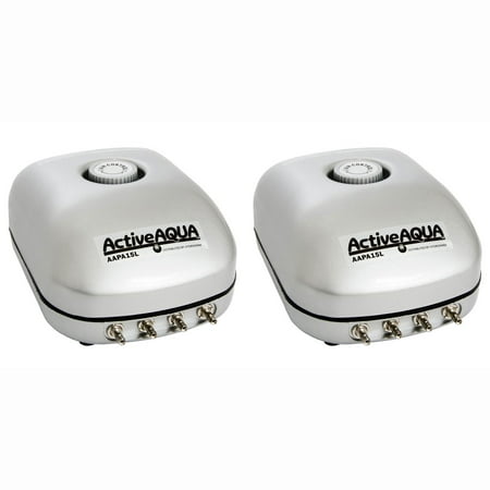 UPC: 0840023846588 | Active Aqua AAPA15L 6-Watt 240 GPH Hydroponic Aquarium 4 Outlet Air Pump(2 Pack)