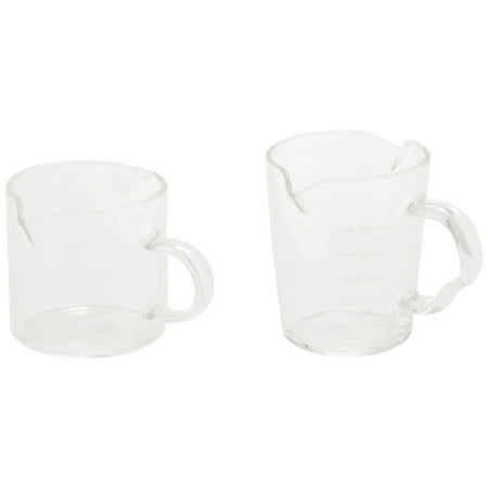 

Set of 2 Glass Milk Jug Twin Spout Pouring Coffee Cream Sauce Jug Barista Craft Coffee Latte Milk Frothing Jug Pitcher