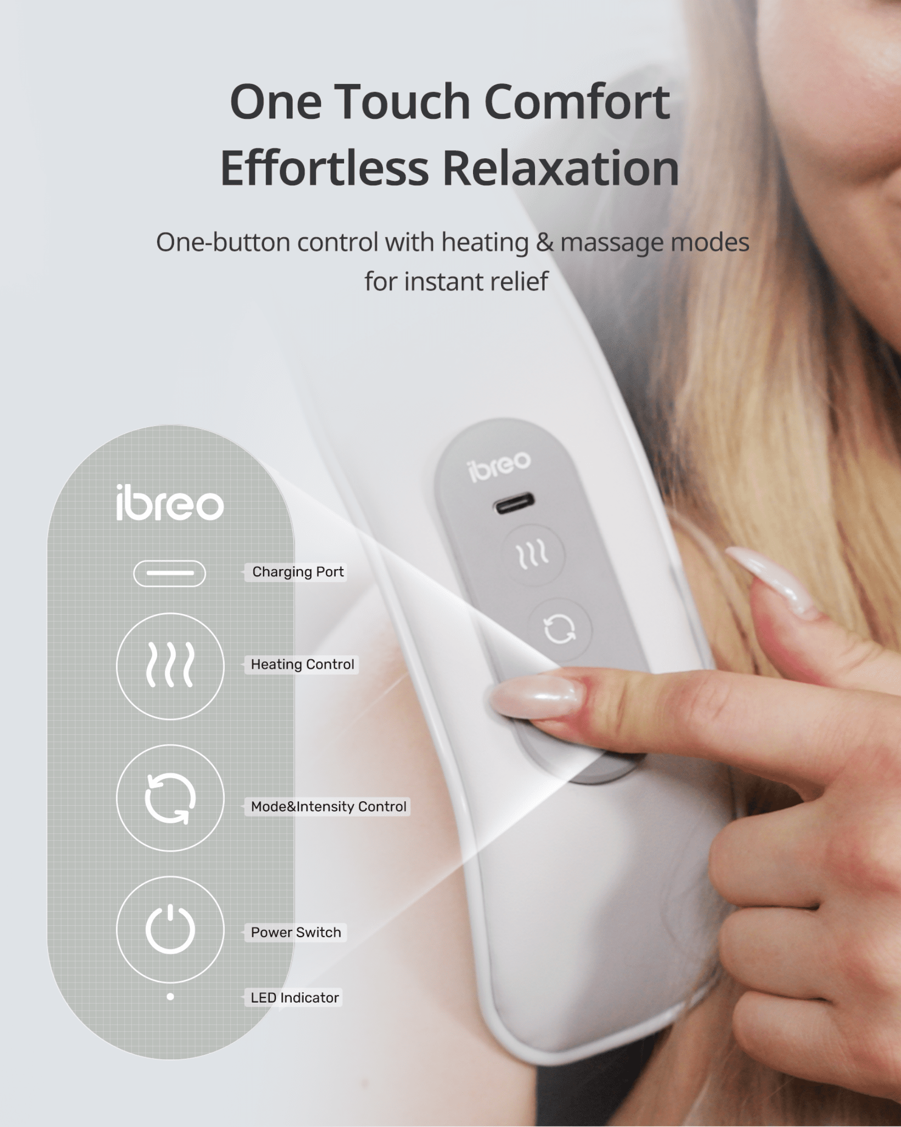 ibreo Cordless 6D Deep Tissue Kneading Shiatsu Neck & Shoulder Massager w/ Heat, Massage Head Adjustable, Lavender