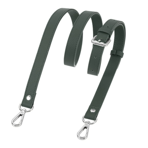 Uxcell 0.7" Genuine Leather Purse Strap for Bag (Almond Green, Silver Buckle)