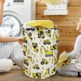 thumbnail image 5 of Patterned Linen Laundry Hamper with Open Top and Breathable Fabric for Bedroom or Bathroom Large Durable - Laundry Stylish Linen Appearance Easy Portable Design, 5 of 5