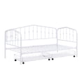 thumbnail image 2 of RONSHINE Twin Size Metal Daybed With 2 Drawers Space Saving Sturdy Iron Frame Easy Assembly Stylish Bed Frame For Living Room Guest Room (78"L x 41.3"W X38.6"H), 2 of 8