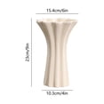 thumbnail image 3 of Modern Ceramic Flower Vase with Ruffled Rim & Vertical Fluted Texture for Dried Flowers Minimalist Home Decor for Living Room and Table Centerpieces, 3 of 5