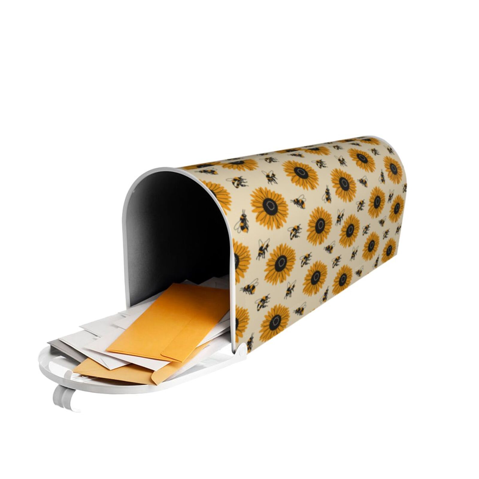 Xecao Sunflowers And Bee for Mailbox Cover with Magnetic Strips, Waterproof and Sunscreen, Adds a Decorative Touch to Your Garden Yard.