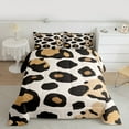 thumbnail image 2 of jejeloiu Cute Leopard Print Queen Comforter Set,Cartoon Cheetah Pattern Bedding Sets,Beige Black Brown Bedding Comforter Set For Adults,Ultra Soft Home Decor Reversible,3-Piece, 2 of 8