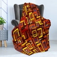thumbnail image 4 of Abstract Soft Flannel Fleece Throw Blanket, Colorful Trippy Square Shaped Geometric Retro Textured Modern Graphic, Cozy Plush for Indoor and Outdoor Use, 50" x 70", Multicolor, by Ambesonne, 4 of 5