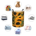 thumbnail image 4 of Balery Sunflowers 7 Cesta de ropa redonda con asas, impermeable, independiente, para ropa, juguetes, dormitorio y familia-Medium, 4 of 6