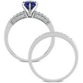 thumbnail image 4 of Everly Women's Created Sapphire 10k White Gold Bridal Set, 4 of 8