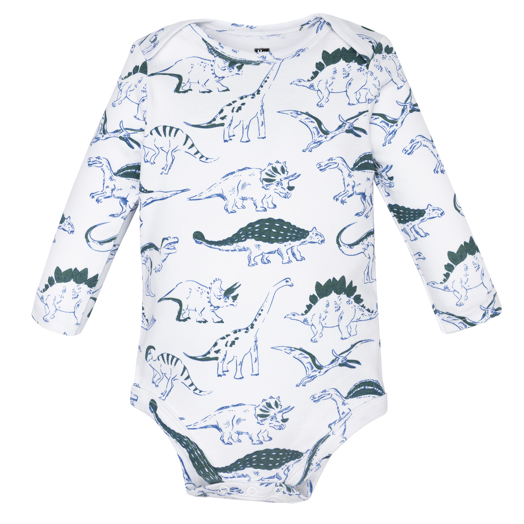 Hudson Baby Infant Boys Cotton Long-Sleeve Bodysuits 3-Pack, Hear Me Roar Dino, 6-9 Months
