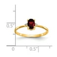 thumbnail image 3 of 14K Yellow Gold Ring Band with Stones (01) January Garnet Oval Red Diamond Round White, Size 8, 3 of 5