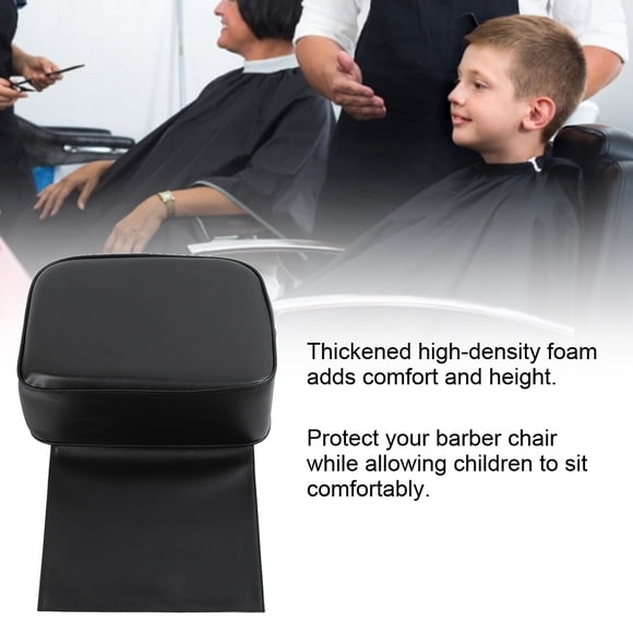 Barbero negro Salón de belleza Equipo de spa Silla de peluquería Asiento elevador infantil Cojín, 19.29"(L) x 12" (W) x 6 10"(H)(Negro: cuero de la PU) Cushion Barber Higoodz Belleza saludable