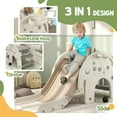 thumbnail image 3 of Qaba 3 in 1 Toddler Slide for Years 1-3 w/ Basketball Hoop, Elephant-Themed, 3 of 9
