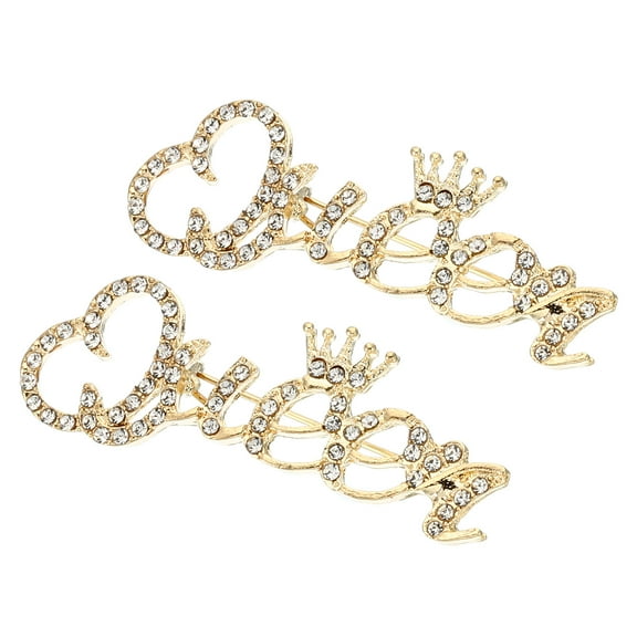Uxcell Letter Queen Safety Decorative Pin, 2Pcs Anti Exposure, Golden