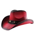 thumbnail image 5 of SRZYMJ Cowboy Hat,Cowgirl hat,Brown Cowboy Hats for Women/Mens Straw Wide with Shapeable Brim Western Cowboy Hat for Womens, 5 of 8
