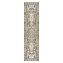 My Magic Carpet 2.5'x10' Machine Washable Non-Slip Kitchen Hallway Runner Rug, Parviz Brown