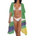 thumbnail image 3 of HELLHERO Flag Stripe Swim Coverup Lightweight High Quality Fabrics Casual Bathing Suit Cover Up, 3 of 6