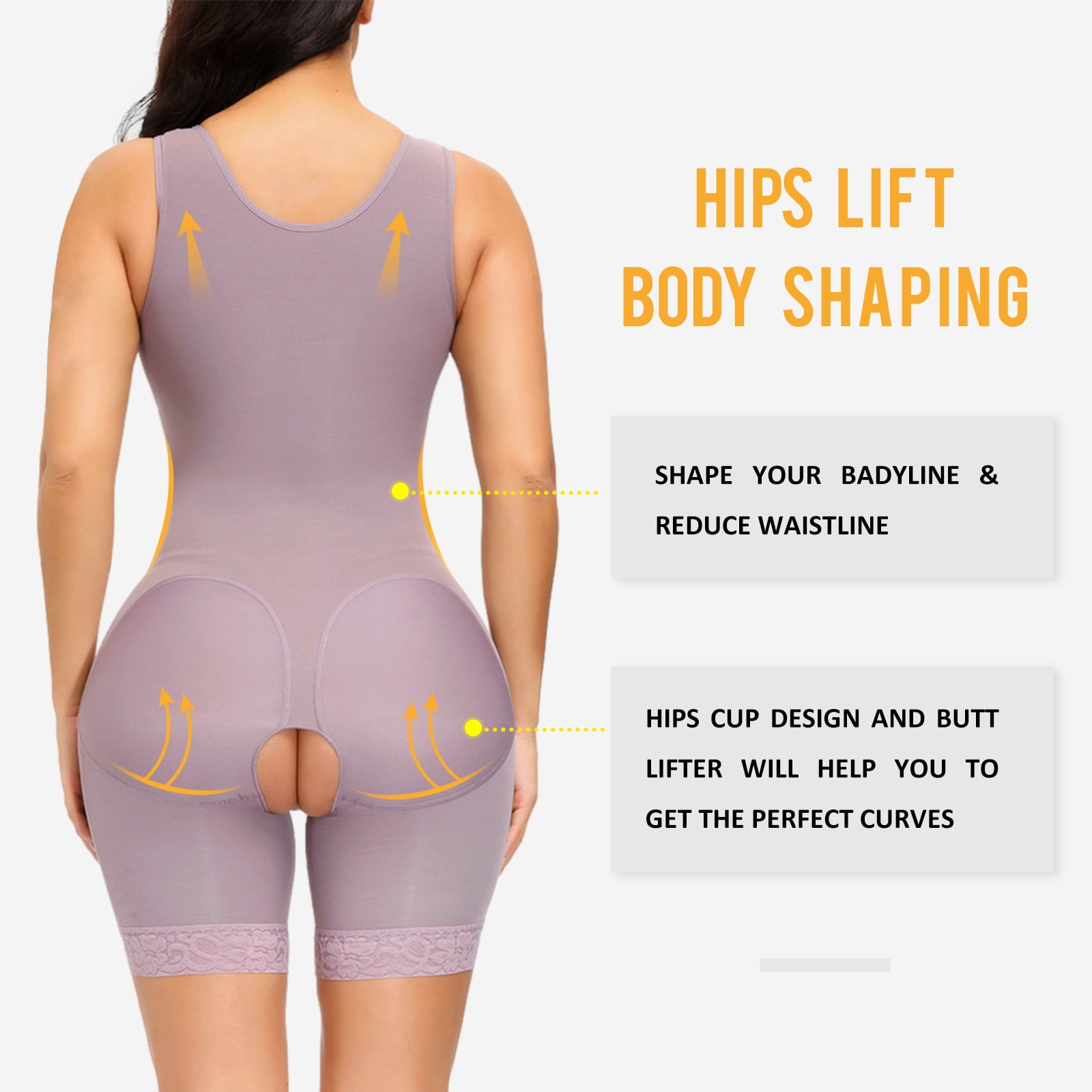 M MYODRESS Waist Trainer for Women Shapewear Bodysuit for Women Purple,XL -  Walmart.com