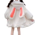 thumbnail image 1 of Girls Cute Bunny Ear Hoodie Fuzzy Fluffy Rabbit Sweater Sweatshirt Pullover Tops Long Sleeve Kawaii Jacket Coats, 1 of 10