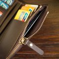 thumbnail image 4 of Men's Leather RFID Blocking Slim Wallet with 10 Credit Cards, 2 Bill Compartments, ID Window & Coin Pocket Minimalist Wallet - Brown, 4 of 5