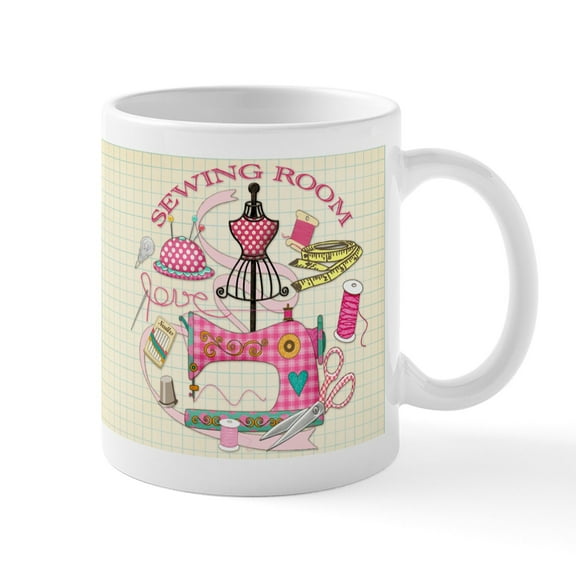 CafePress - Sewing Mug Mugs - 11 oz Ceramic Mug - Novelty Coffee Tea Cup