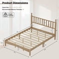 thumbnail image 2 of Queen Size Bed Frames with Gourd Shaped Headboard, Vintage Natural Wood Platform Bed, Western Spindle Beds, Noise Free, Easy Assembly, Natural, 2 of 7