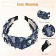 thumbnail image 4 of Unique Bargains Pearly Crystal Knotted Women Headband Classic Casual Style Headband for Women Deep Blue 5.24"x1.97", 4 of 6