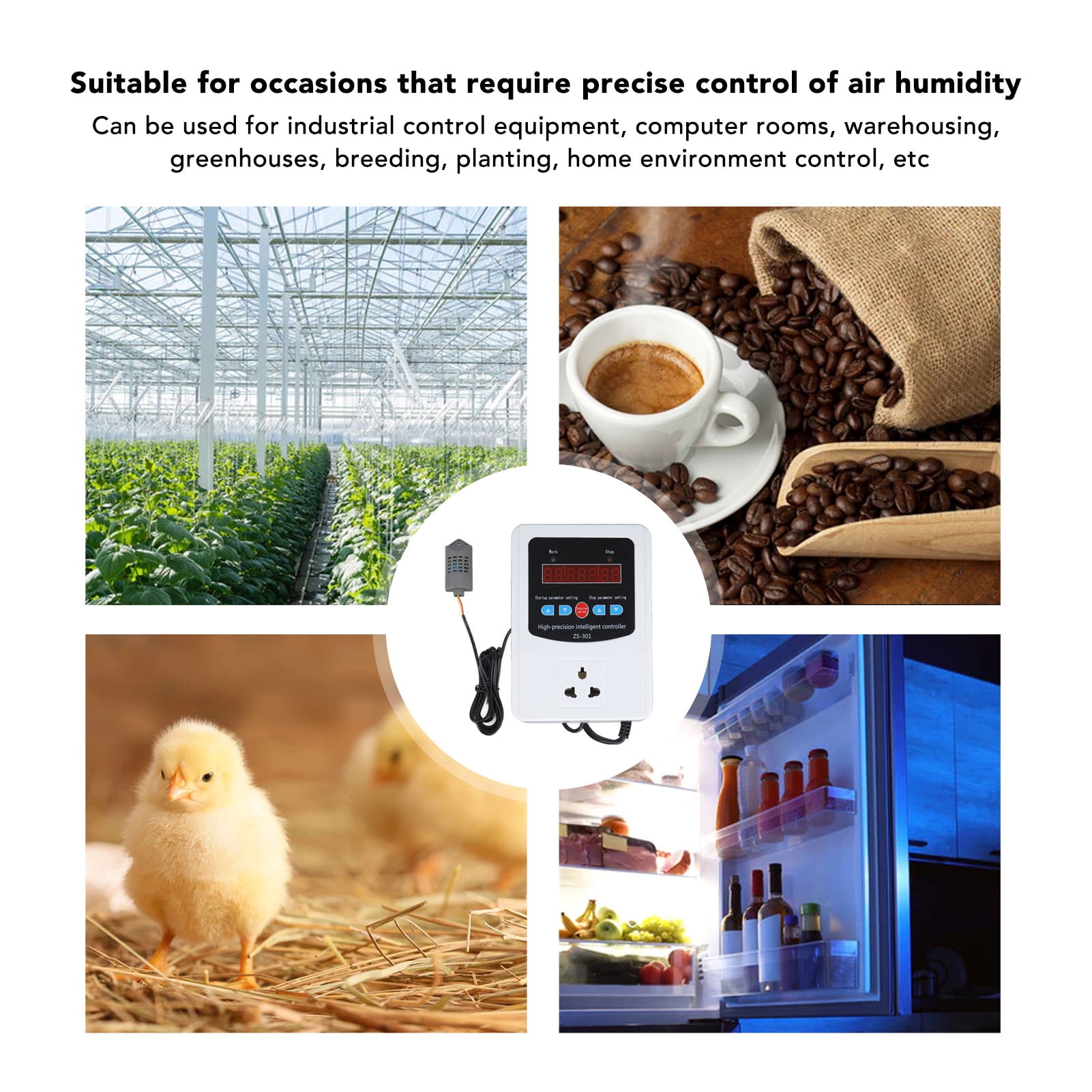 Nieyigj 1500W Digital Humidity Controller with LCD Display, AU Standard 220V Humidistat for Greenhouse and Home Farm, 5.5 x 3.9 x 1.7 inches / 14 x 9.8 x 4.2 cm