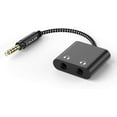 thumbnail image 1 of 3.5mm TRRS Microphone Headphone Splitter, Dual Audio Jack Y Adapter for for Music Movie Sharing Compatible with iPhone, 1 of 5