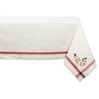 Design Imports Formal Rectangle Embroidered Fall Leaves Corner Kitchen Tablecloth, 104" x 60\ by Design Imports