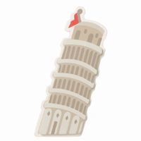 6 Pcs, Painted Tower Of Pisa Wood Cutout 5 