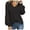 Black, variant on Aloohaidyvio Tops and Blouses ,Fashion Woman V Neck Hollow Out Long Sleeve T Shirt Solid Blouse Tops