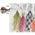 thumbnail image 5 of Merry Christmas Kitchen Window Curtain Set with Tiers and Valance, 3 Pieces Rod Pocket Valances Xmas Tree Watercolor Style Window Treatment Semi Sheer Kitchen Bedroom Farmhouse Decor (52"W x 18"L), 5 of 6