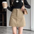 thumbnail image 2 of Minivestido de pana de moda, nueva falda en forma de A para mujer, que adelgaza la cadera, uso diario informal, faldas hippies de cintura alta, de moda, 2 of 4