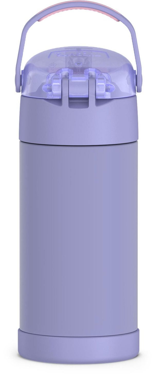 Thermos Kids Vacuum Insulated Funtainer Water Bottle with Flip Up Straw, 355ml, Lavender, ,12 OZ Bottle
