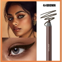 2 IN 1 Eyeliner Pencil, Waterproof Eyeliner Sharpenable Eye Pencil, Natural Matte Long Lasting Hypoallergenic Eyeliners Eye Makeup with Sharpener, No Smudging, Fading, Smooth and Easy to Color (#4)