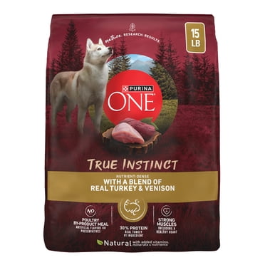 Purina One True Instinct Dry Dog Food for Adult Dogs, High Protein Real Turkey & Venison, 15 lb Bag
