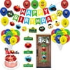 Sesame Street Themed Balloons Decoration Sesame Friends Elmo and Cookie Monster Banner Oh Twodles Cake Topper Garland Party Supplies for 2nd Boys Girls Birthday Holiday Parties