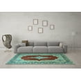 thumbnail image 3 of Ahgly Company Indoor Rectangle Medallion Light Blue Traditional Area Rugs, 2' x 4', 3 of 4