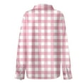 thumbnail image 5 of Plaid Button Down Shirts for Women Business Dressy Top Cute Soft Plaid Blouse Dress Shirt Lightweight Spring Blouses Rolled Up Boyfriend Top Button Down Collared Casual Tops Plaid Tops for Women, 5 of 5